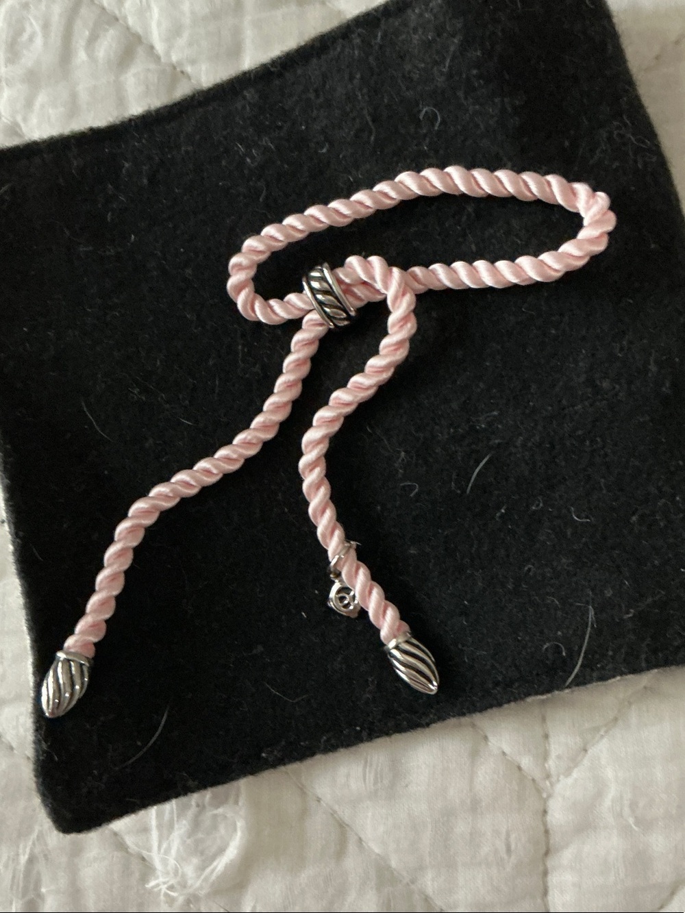 David Yurman Pink Twisted Rope Bracelet with Silver Accents